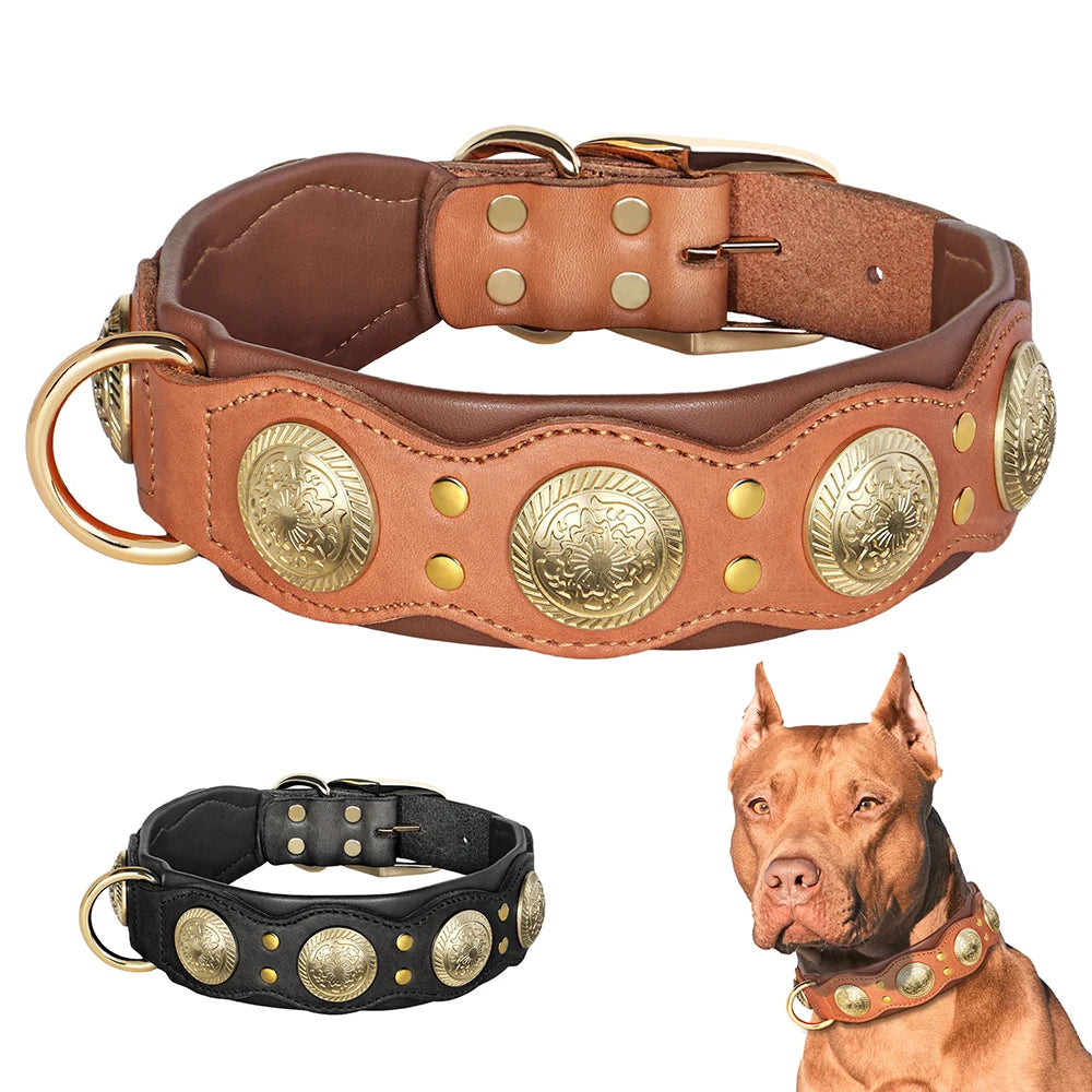 Roman's Genuine Leather Dog Collar Medieval Cosplay Pet Accessories