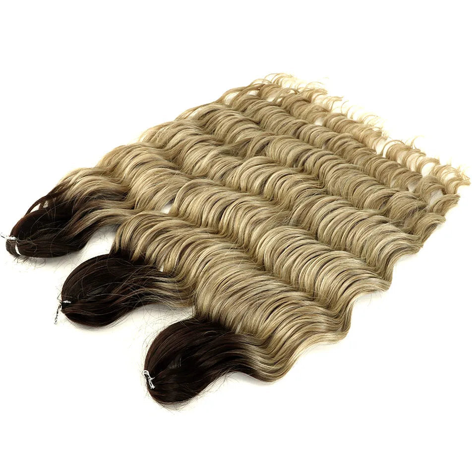 Ombre Rainbow 24 Inch Synthetic Hair Wave Braiding Hair Extensions