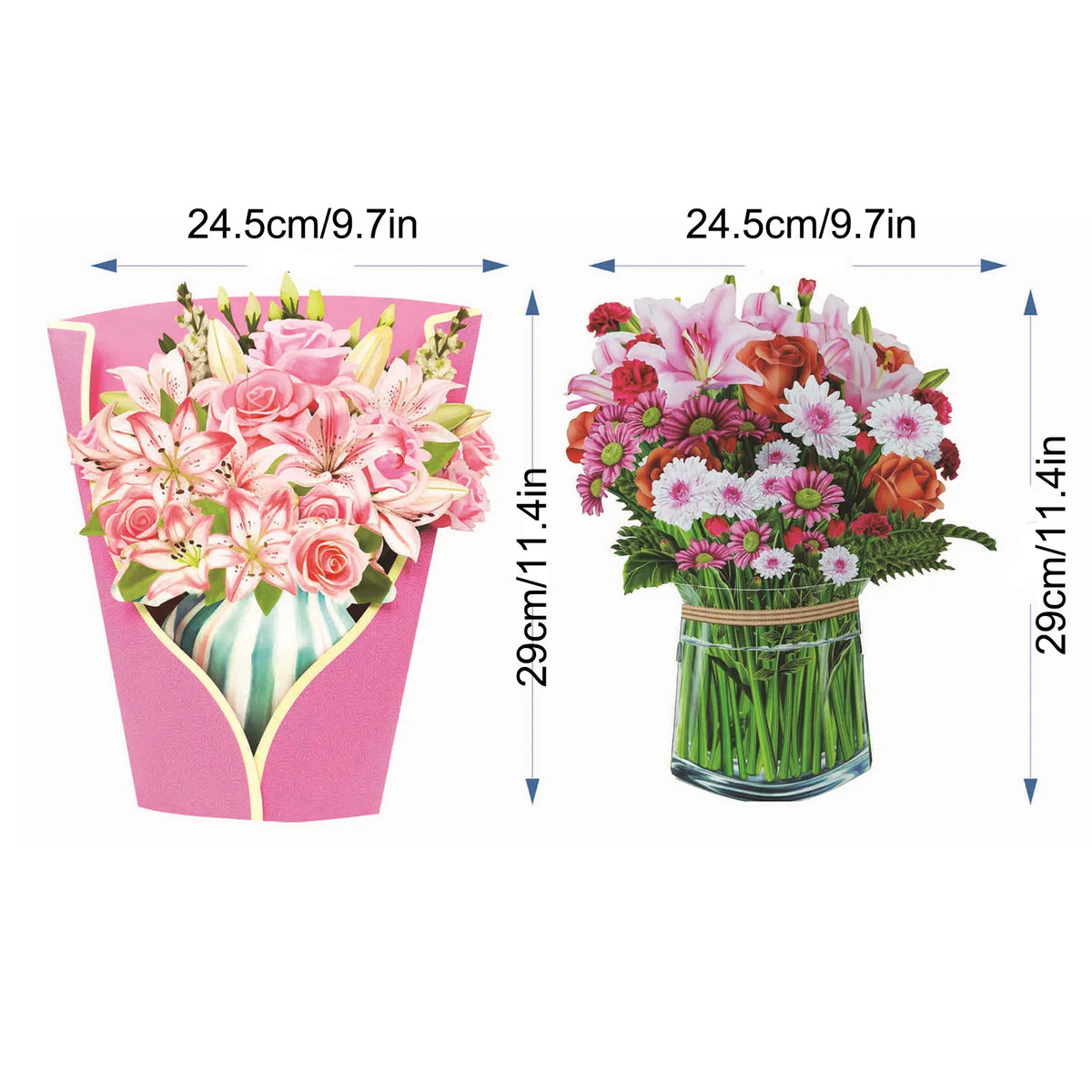 3D Flower Bouquet Greeting Card A4 Size