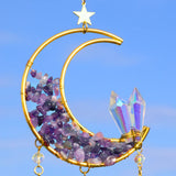 Sun Catcher Moon Crystal Rainbow Prism Garden Home Decor