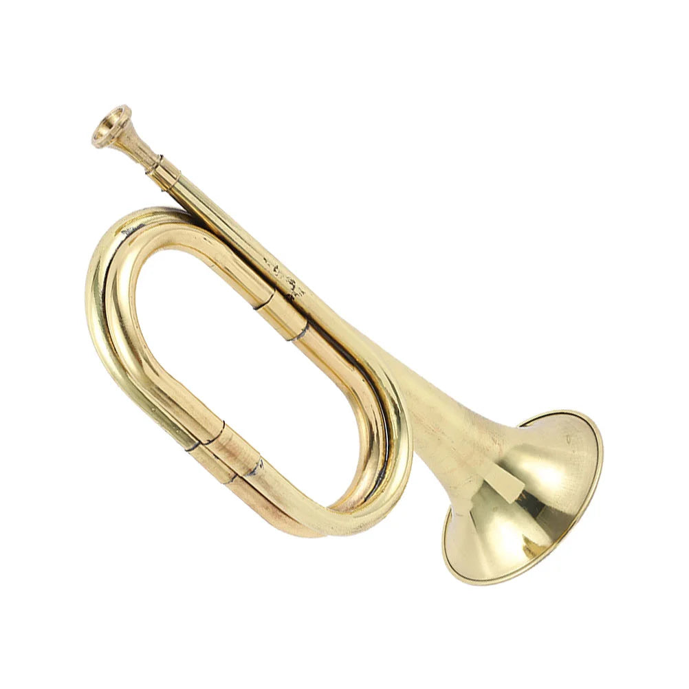 Bugle Trumpet Brass Cavalry Horn with Mouthpiece for School Band Cavalry Military Orchestra Musical Instrument