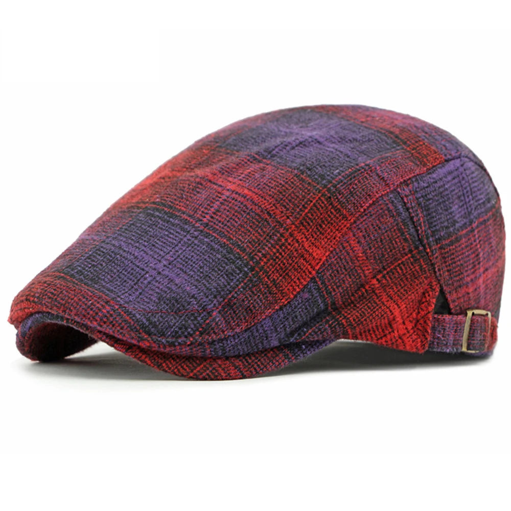 Bright Plaid Ivy Beret Caps