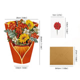 3D Flower Bouquet Greeting Card A4 Size