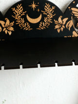 Moon Fairy Flowers Wooden Crystal Floating Shelf Jewellery Display