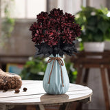 Black Dahlia Halloween Decoration Burgundy Artificial Flower Branch Arrangement Table Home Party Decor
