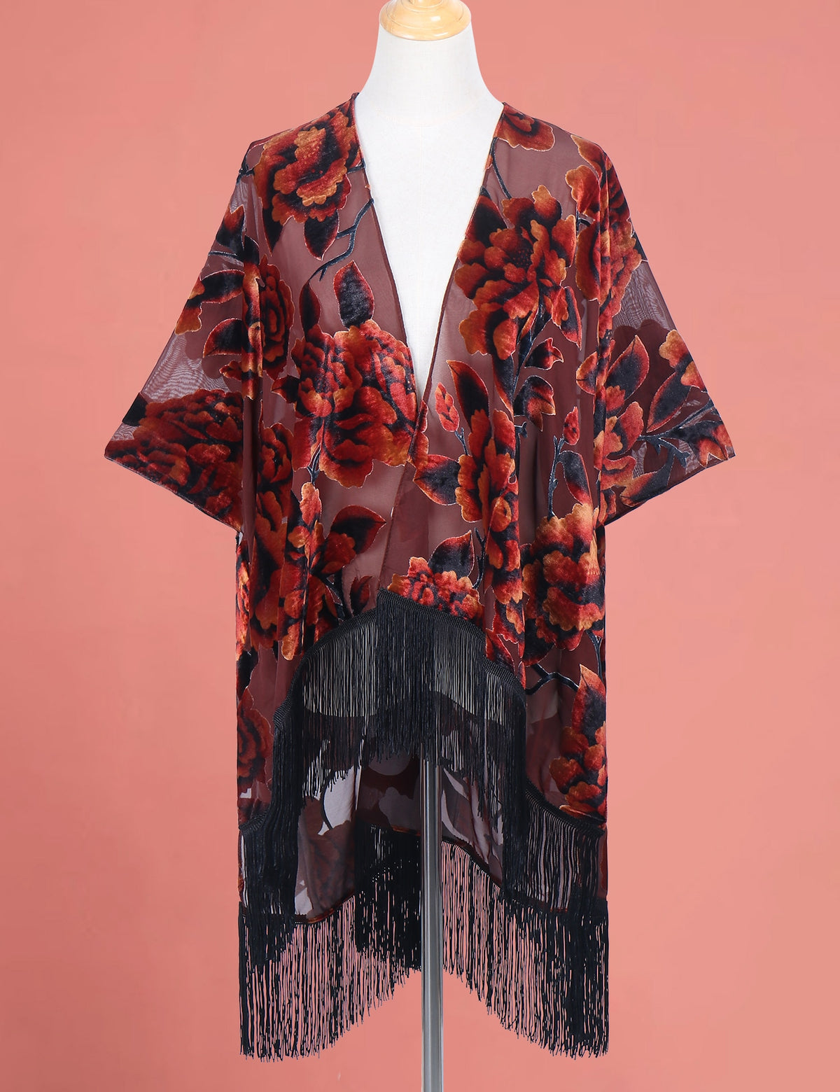 Stevie's Bohemian Long Tassel Velvet Kimonos