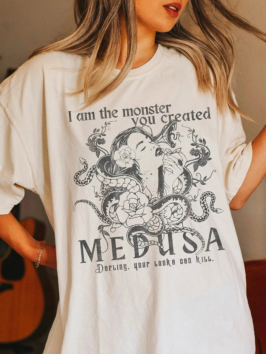 Medusa T-shirt Dark Academia Snake Literary Tee Book Lovers Gift