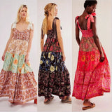 Ari's Boho Maxi Dresses 9 Colours Vintage Floral Print Summer Dress