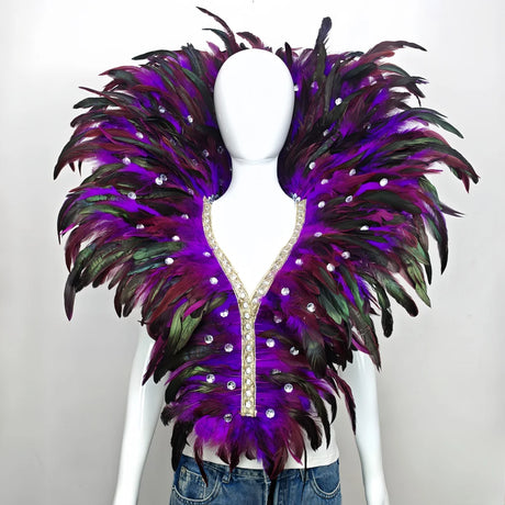 Carnival Mardi Gras Feather Collar Stage Performance Festival Costume