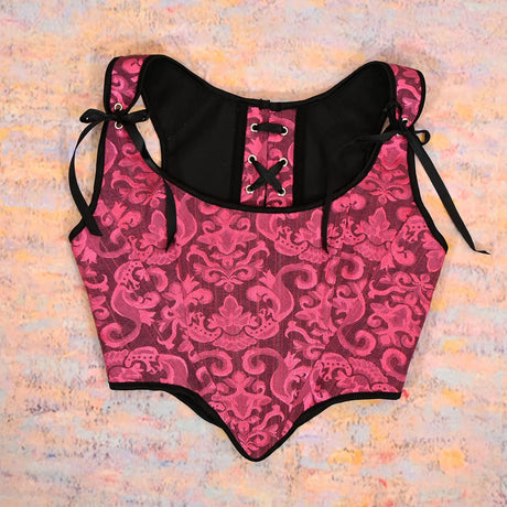 Jacquard Corset Bustier Overbust Boned