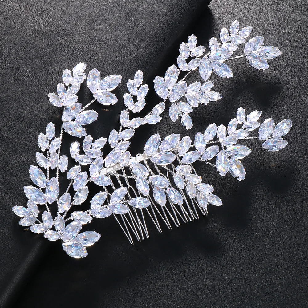 Wedding Hair Accessories Cubic Zircon Bridal Hair Combs Headpieces Hair Jewellery
