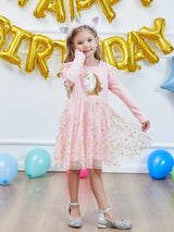 Girls' Long Sleeve Unicorn Dresses