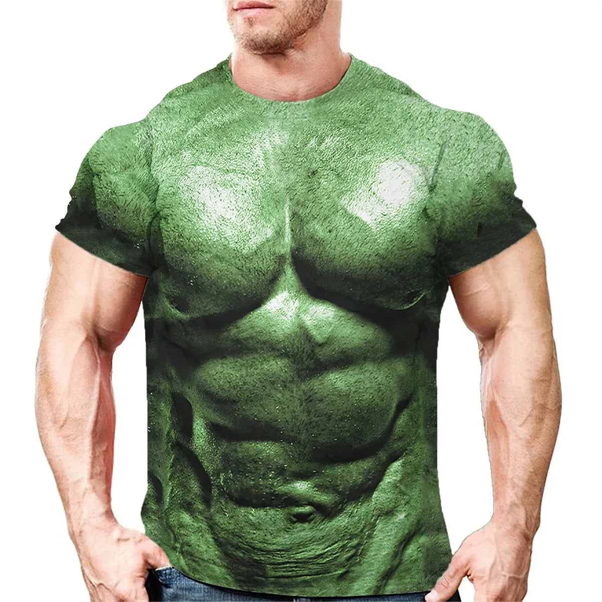 Muscle Tattoo and the Hulk Funny Tough Guy Summer Men's Short Sleeve T-shirt