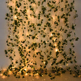 2/5/10M Silk Leaves Fake Creeper Green Leaf Ivy Vine LED String Lights Artificial Plants Decor