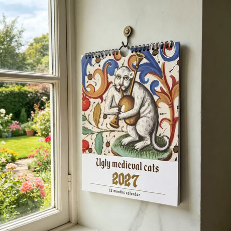 2027 Ugly Medieval Cats Wall Calendar 12 Months