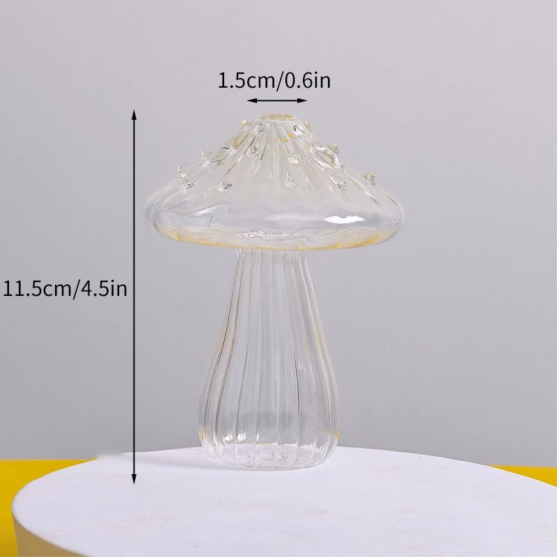 Mushroom Glass Vase Plant Hydroponic Terrarium Vase