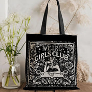 W-Weird G-Girls Club Storage Bags Double-Sided Print Canvas Tote Bag Large Capacity Shopping Bag
