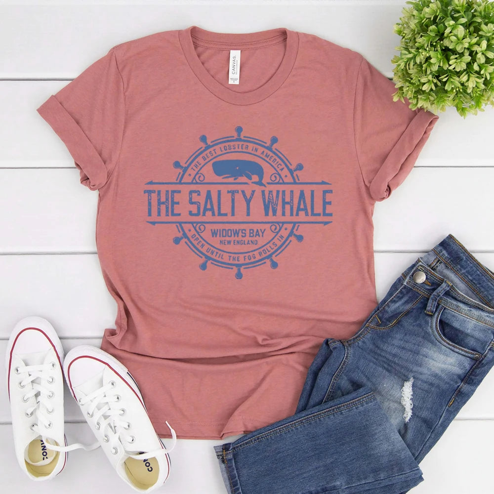 Widow's Bay T-Shirt Horror TV Series Tee The Salty Whale of Widow's Bay Shirt You Had Your Qualms Seafood Restaurant Bar Pub Tee Tops