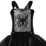 Sparkly Spider Witch Halloween Costumes Babies to Teens Tutu Dress, Hat and Broom