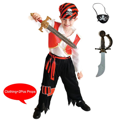Boys Halloween Cosplay Arabian Indian Prince of Rome Egypt Kids Primitive Pirate Costumes