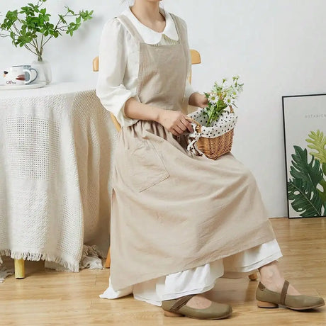 Maker's Apron Cotton Linen Gardening Kitchen Pinafore Aprons