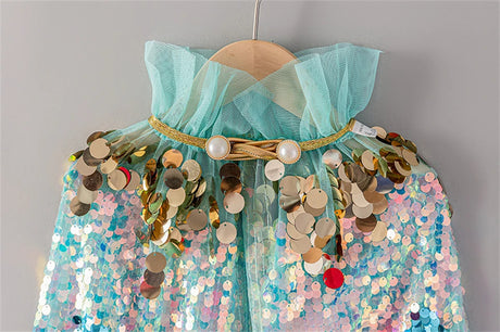 Shiny Rainbow Sequin Cloak Halloween Children's Dress Up Cape