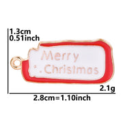 5pcs Christmas Charm Enamel Apple Socks Bell DIY Pendant Charms For Jewelry Making Keychain Earrings Bulk Handmade Material Gift