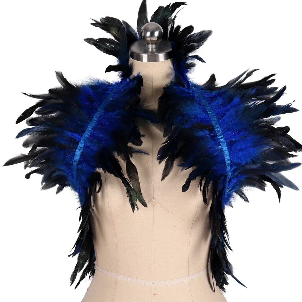 Feather Shoulder Epaulettes Festival Rave Wear