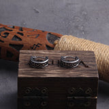 Viking Rune Huggie Hoop Earrings for Men Stainless Steel with Wooden Box
