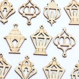 20pcs Wooden Vintage Lanterns Lamp Shapes Scrapbooking Embellishments DIY Wood Craft Supplies