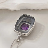 Tiarn's Token S925 Sterling Silver Pendants Tangent Plane Amethyst