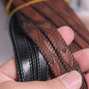 1/2/5/10M Faux Leather Rope 10mm wide Leaf Embossed Flat Ribbon DIY Craft