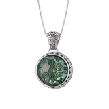 The Abyss Portal Key S925 Sterling Silver Pendants Tangent Plane Green Crystal