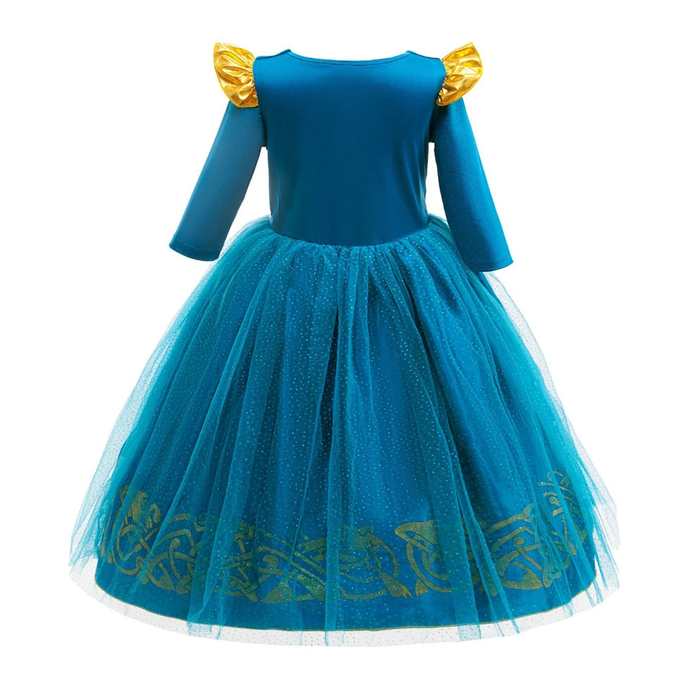 Halloween Cosplay Brave Princess Merida Dress Girls Costumes