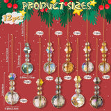 Set of Twelve K9 Crystal Prism Ball Christmas Tree  Ornaments