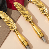 Feather Quill Pen and Ink Set Dip Calligraphy Writing Set with 5 Replacement Nibs Pen Holder