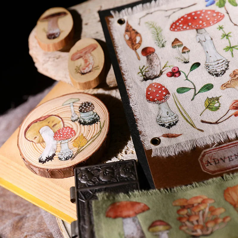 2 Sheet Vintage Mushroom RUB ON Transfer Stickers Junk Journal DIY Album Scrapbooking Craft Stickers