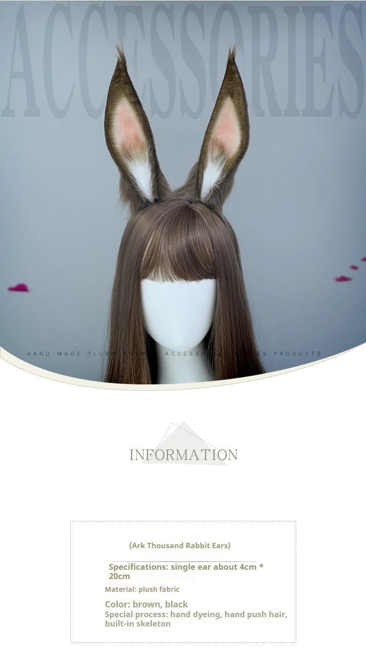 Bunny Ear Headband Cosplay Plush Animal Headdress