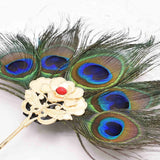Peacock Feather Hairpins
