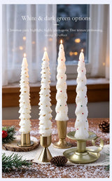 Christmas Tree Taper Candle Pine Tree Candlestick Xmas Dinner Table Decor