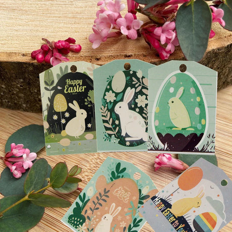 45pcs/lot Easter Bunny Hanging Tags DIY Gifts Wrapping