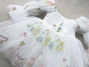 Fairy Faith's Baby Toddler Girls Birthday Dress Embroidered Butterfly Flower Girls Dress