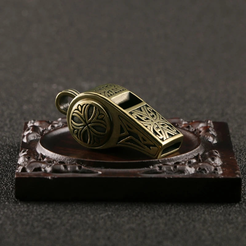 Brass Whistle Keys Chains Pendant Outdoor Survival Tools