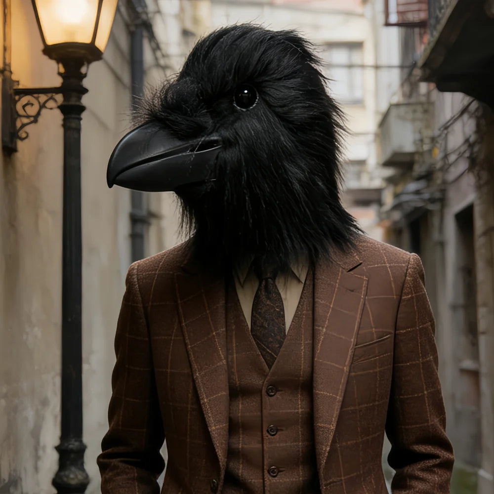 Black Raven Mask Adult Halloween Cosplay Costume Prop Stage Performance