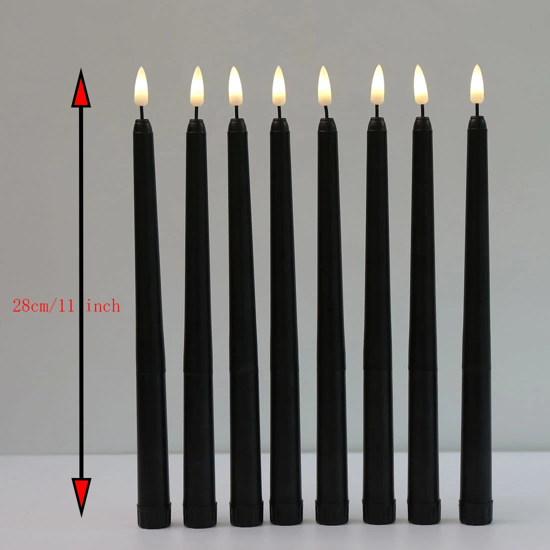 Black Taper LED Candles With Remote Control Halloween Dark Academia Decor