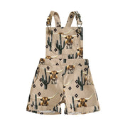 Cowboy Print Corduroy Overalls Baby Girl Summer Romper Toddler Clothes