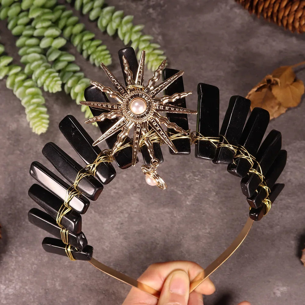 The Sun Goddess Raw Crystal Crown