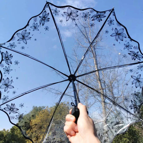 Forest Silhouette Transparent Umbrella PVC Umbrella