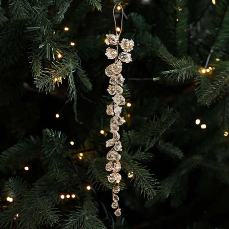 Christmas Icicle Flowers Grapes Glitter Christmas Branches Handmade Acrylic Xmas Tree Ornaments