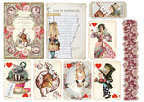 Vintage Alice In Wonderland Theme Scrapbooking Stickers